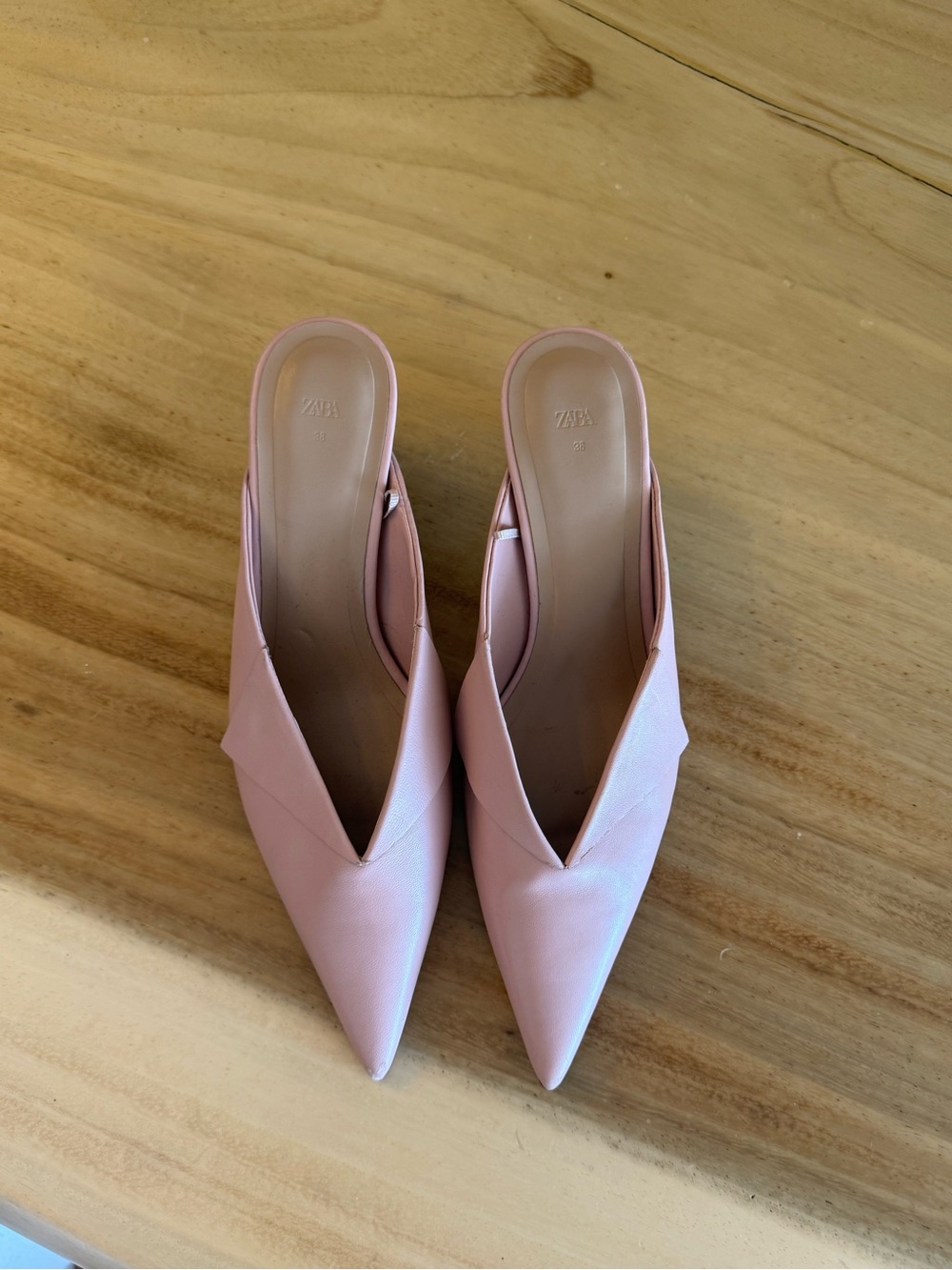 Zara Blush Pointed Slingback Mules limited edition